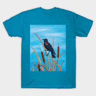 Red Winged Blackbird at the Pond T-Shirt